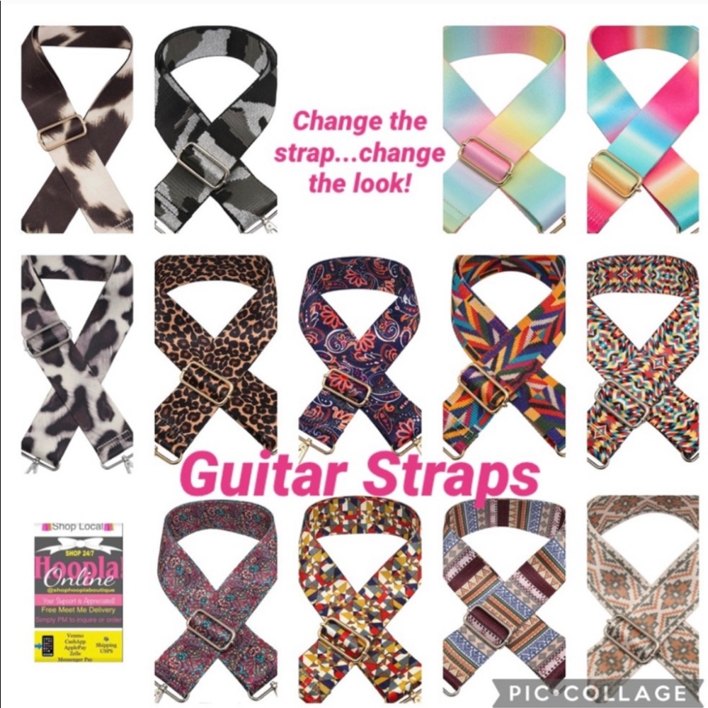 5 pack New Guitar Strap - pick your prints!